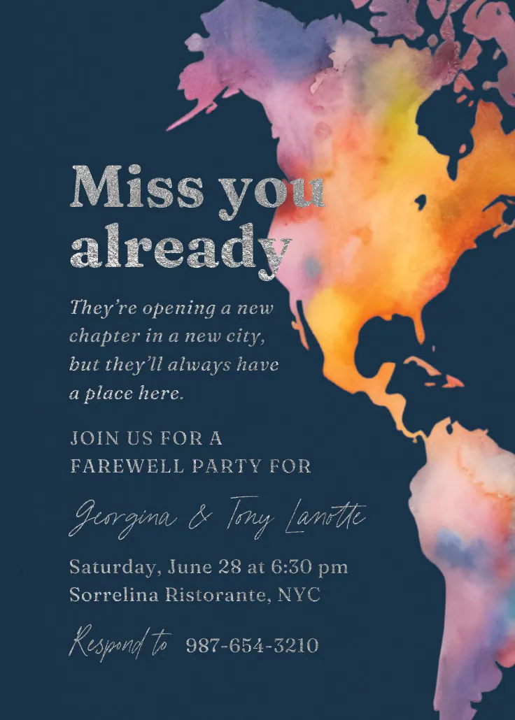 Tie dye map - İş etkinliği davetiyesi